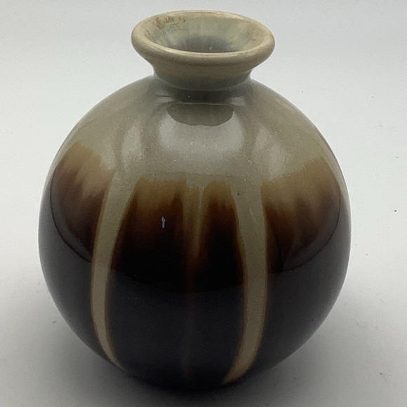 Tan & Brown Round Pottery Vase - Picture 4 of 7